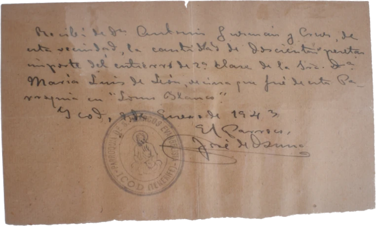 Documento fechado en 1943